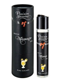 Массажное масло с ароматом пина колады Huile de Massage Gourmande Pina Colada - 59 мл. - Plaisir Secret - купить с доставкой в Челябинске