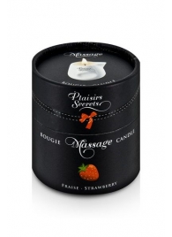 Массажная свеча с ароматом клубники Bougie de Massage Gourmande Fraise - 80 мл. - Plaisir Secret - купить с доставкой в Челябинске