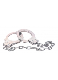 Наручники из металла с длинной цепочкой CHROME HANDCUFFS METAL HANDCUFFS W. KEY - NMC - купить с доставкой в Челябинске