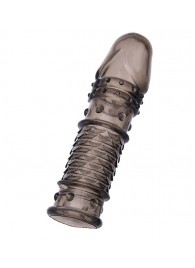 Дымчатая закрытая насадка ToyFa XLover с чешуйками и пупырышками - 13,5 см. - ToyFa - в Челябинске купить с доставкой