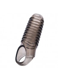 Дымчатая насадка с рёбрышками и подхватом мошонки ToyFa XLover - 12,5 см. - ToyFa - в Челябинске купить с доставкой