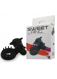 Чёрное эрекционное виброкольцо Sweet Ring с дельфинчиком - Baile - в Челябинске купить с доставкой