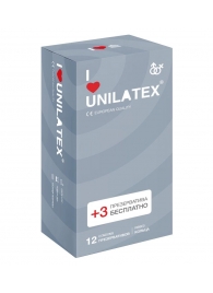 Презервативы с рёбрами Unilatex Ribbed - 12 шт. + 3 шт. в подарок - Unilatex - купить с доставкой в Челябинске