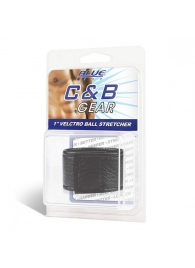 Чёрная утяжка на мошонку 1  Velcro Ball Stretcher - BlueLine - купить с доставкой в Челябинске