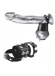 Утяжка на пенис и мошонку Cock Ring With 1.5  Ball Stretcher And Optional Weight Ring - BlueLine - купить с доставкой в Челябинске