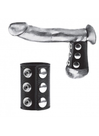 Утяжка на пенис на кнопочках 100% PVC STRAP WITH METAL SNAP - BlueLine - купить с доставкой в Челябинске
