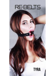 Чёрный кожаный чокер-кляп Tyra Black - Rebelts - купить с доставкой в Челябинске