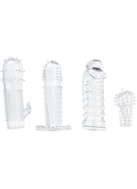 Набор из 4 насадок на член Pleasured Penis Enhancement Sleeve 4 Pack - XR Brands - в Челябинске купить с доставкой