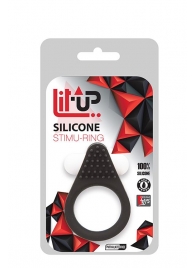 Чёрное эрекционное кольцо LIT-UP SILICONE STIMU RING 1 BLACK - Dream Toys - в Челябинске купить с доставкой