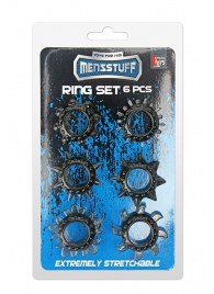 Набор из 6 дымчатых эрекционных колец MENZSTUFF 6PC STRECHEABLE RING SET - Dream Toys - в Челябинске купить с доставкой