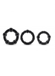 Набор из 3 чёрных эрекционных колец Stay Hard Beaded Cockrings - Blush Novelties - в Челябинске купить с доставкой