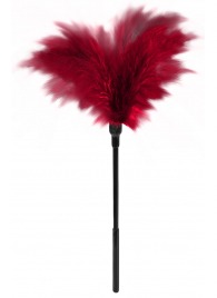 Пластиковая метелочка с красными пёрышками Small Feather Tickler - 32 см. - Blush Novelties - купить с доставкой в Челябинске