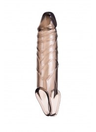 Дымчатая фаллическая насадка с подхватом и закрытой головкой - 16,2 см. - ToyFa - в Челябинске купить с доставкой