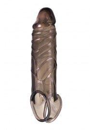 Дымчатая фаллическая насадка с подхватом и закрытой головкой - 16,2 см. - ToyFa - в Челябинске купить с доставкой