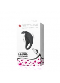 Чёрное эрекционное кольцо с вибрацией Rabbit Vibrator - Baile - в Челябинске купить с доставкой