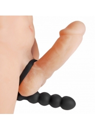 Насадка для двойного проникновения Double Fun Cock Ring with Double Penetration Vibe - XR Brands - в Челябинске купить с доставкой