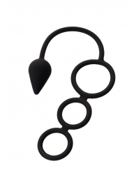 Тройное эрекционное кольцо с анальным хвостом Drop S-size - Erotist Adult Toys - в Челябинске купить с доставкой