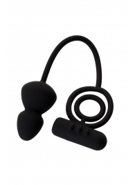 Чёрное эрекционное кольцо с вибростимулятором и анальным хвостом - Erotist Adult Toys - в Челябинске купить с доставкой