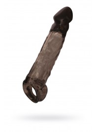 Чёрная насадка на пенис Tс подхватом - 19,5 см. - ToyFa - в Челябинске купить с доставкой