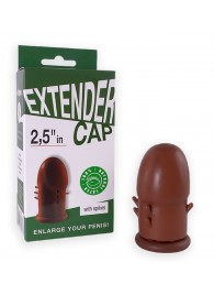 Коричневый латексный удлинитель пениса 2.5 in с шипиками - Sitabella - в Челябинске купить с доставкой