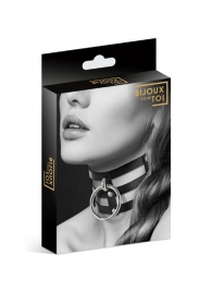 Чёрный тройной чокер с большим кольцом - Bijoux Pour Toi - купить с доставкой в Челябинске