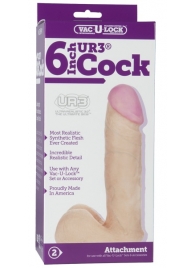 Ультра реалистичная насадка Vac-U-Lock  6  ULTRASKYN Cock - 17,3 см. - Doc Johnson - купить с доставкой в Челябинске