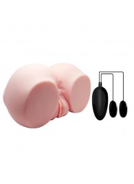 Телесный мастурбатор с двумя любовными тоннелями и вибрацией - Baile - в Челябинске купить с доставкой