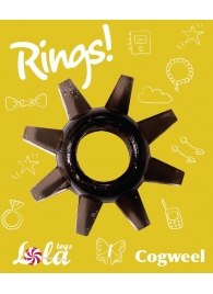 Чёрное эрекционное кольцо Rings Cogweel - Lola Games - в Челябинске купить с доставкой