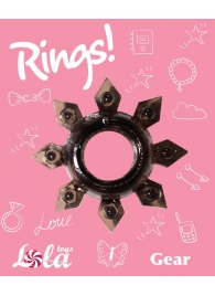 Чёрное эрекционное кольцо Rings Gear - Lola Games - в Челябинске купить с доставкой