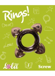 Чёрное эрекционное кольцо Rings Screw - Lola Games - в Челябинске купить с доставкой