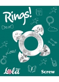 Прозрачное эрекционное кольцо Rings Screw - Lola Games - в Челябинске купить с доставкой