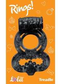 Чёрное эрекционное кольцо Rings Treadle с подхватом - Lola Games - в Челябинске купить с доставкой
