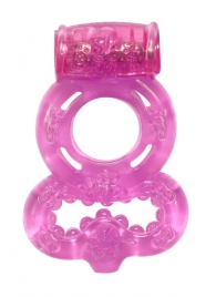 Розовое эрекционное кольцо Rings Treadle с подхватом - Lola Games - в Челябинске купить с доставкой