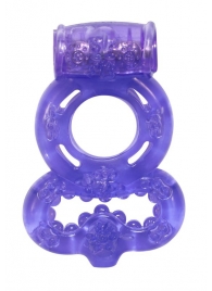 Фиолетовое эрекционное кольцо Rings Treadle с подхватом - Lola Games - в Челябинске купить с доставкой