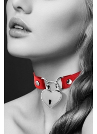 Красный чокер с замком в форме сердца - Bijoux Pour Toi - купить с доставкой в Челябинске