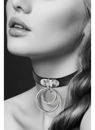 Черный чокер с двумя кольцами - Bijoux Pour Toi - купить с доставкой в Челябинске