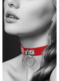 Красный узенький чокер с кольцом - Bijoux Pour Toi - купить с доставкой в Челябинске