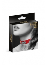 Красный узенький чокер с кольцом - Bijoux Pour Toi - купить с доставкой в Челябинске