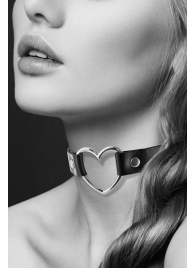 Чёрный чокер с кольцом в форме сердца - Bijoux Pour Toi - купить с доставкой в Челябинске