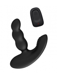 Черный силиконовый стимулятор простаты Levett Nitoc с пультом ДУ - Levett - в Челябинске купить с доставкой