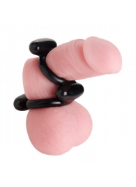 Двойное эрекционное кольцо Dual Stretch To Fit Cock and Ball Ring - XR Brands - в Челябинске купить с доставкой