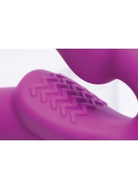 Ярко-розовый безремневой вибрострапон Evoke Vibrating Strapless Silicone Strap-on Dildo - XR Brands - купить с доставкой в Челябинске