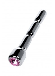 Серебристый уретральный плаг со стразом - 7 см. - ToyFa - купить с доставкой в Челябинске