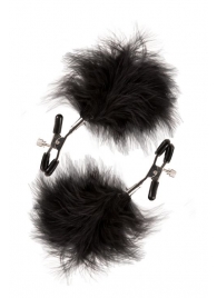 Зажимы для сосков с пухом FEATHERED NIPPLE CLAMPS - Blush Novelties - купить с доставкой в Челябинске