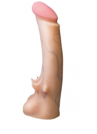 Телесная насадка REAL Standard с усиками на основании - 19 см. - LOVETOY (А-Полимер) - купить с доставкой в Челябинске