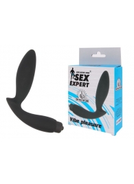 Чёрный вибростимулятор простаты Sex Expert Vibe Pleasure - Sex Expert - в Челябинске купить с доставкой