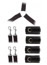 Комплект наручников и поножей LUXURIOUS BED RESTRAINT CUFF SET - Blush Novelties - купить с доставкой в Челябинске