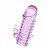Закрытая фиолетовая насадка с 2 отростками - 13 см. - Toyfa Basic - в Челябинске купить с доставкой