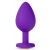 Фиолетовая анальная пробка Bling Plug Large с золотистым стразом - 9,5 см. - Blush Novelties - купить с доставкой в Челябинске