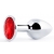 Серебристая анальная пробка с красным стразом - 7,2 см. - Anal Jewelry Plug - купить с доставкой в Челябинске